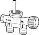 Zweikanalventil von IMI Hydronic Engineering mit einstellbarem Durchflussregler, ausgestattet für den unteren Einpunktanschluss, speziell für Heizungsanwendungen.